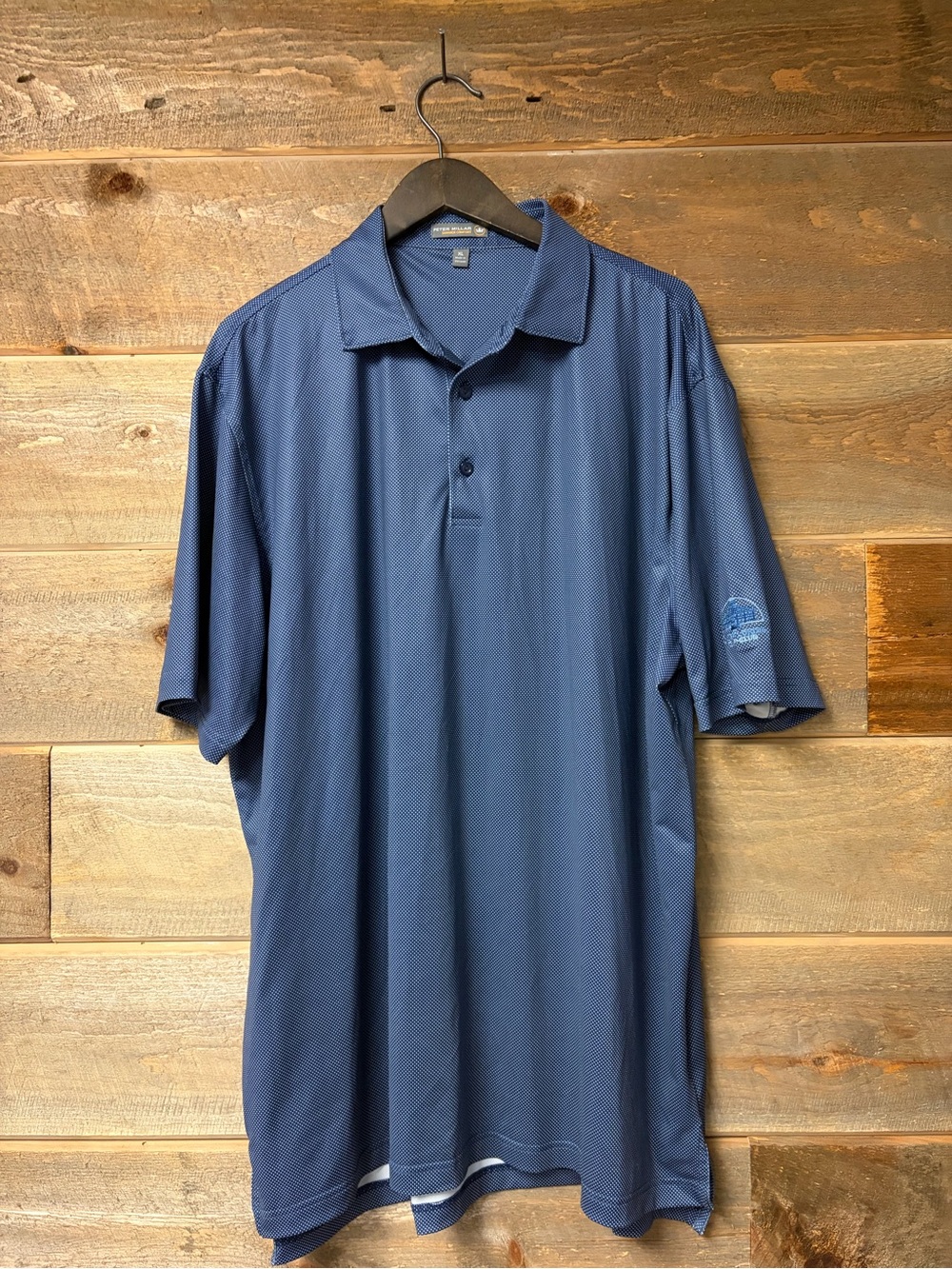 Peter Millar Polo Shirt Mens XL Summer Comfort Olde Florida Golf Club Blue Dot